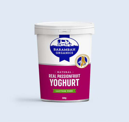 Barambah Organic Passionfruit Yoghurt 500ml Lactose Free