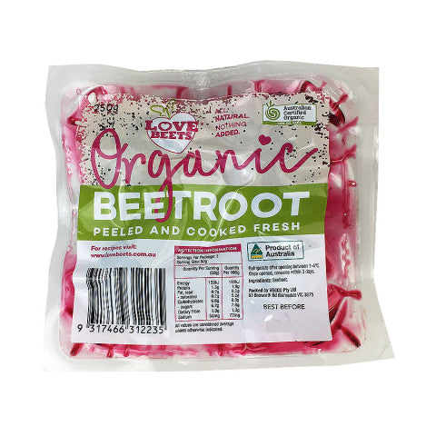 Love Beets Certified Organic Whole Beetroot 250g