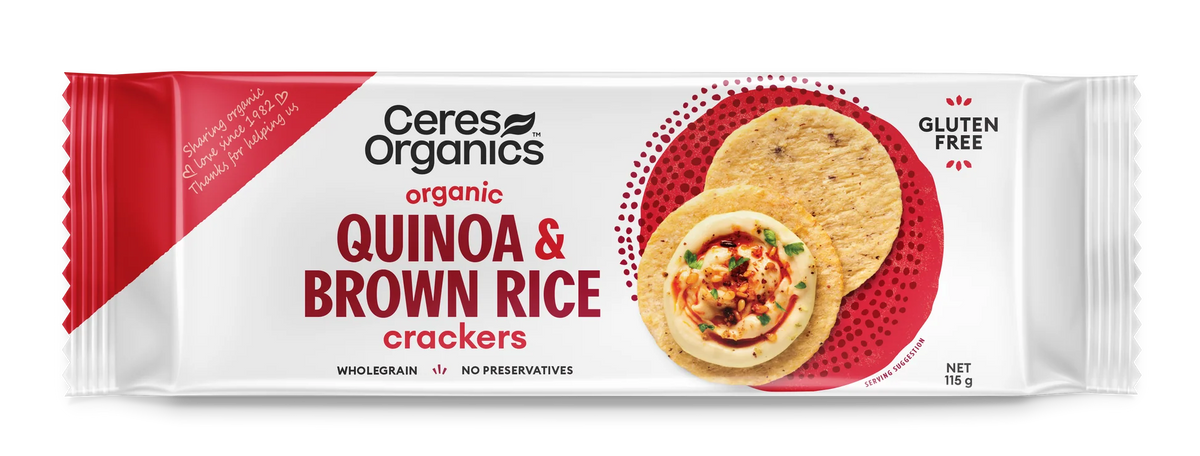 Ceres Organics Quinoa & Brown Rice Crackers 115g