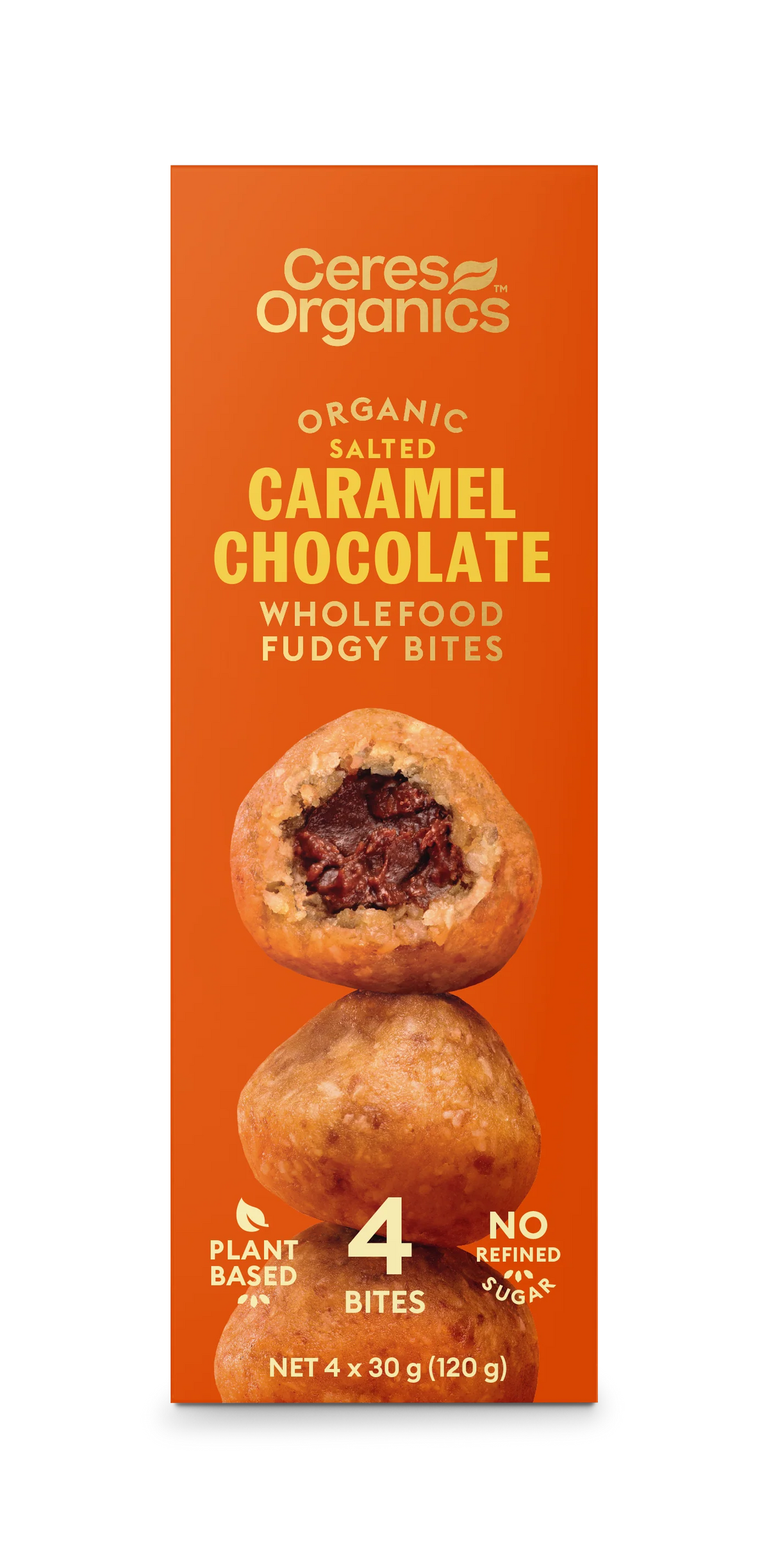 Ceres Organics Fudgy Bites 120g Caramel Chocolate