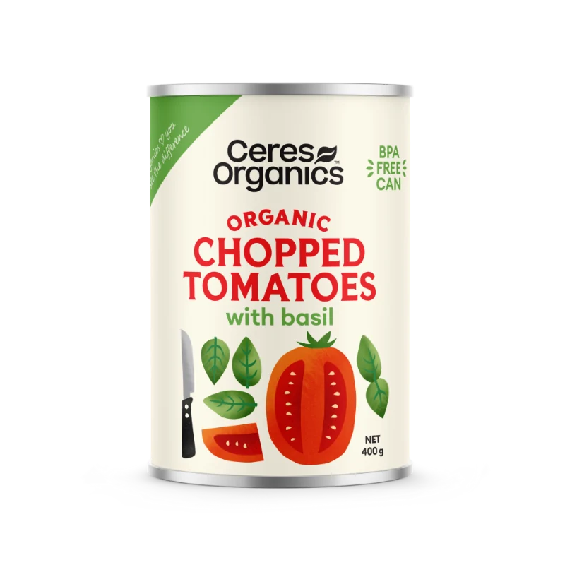 Ceres Organic Chopped Tomatoes with Basil 400g