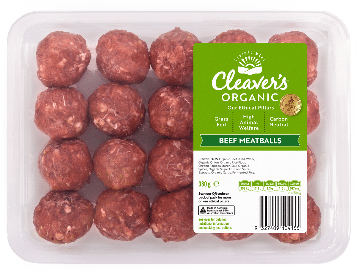 Cleaver's Organic Beef Meatballs 380g