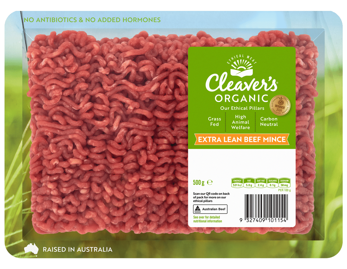 Cleaver's Organic Extra Lean Beef Mince 500g