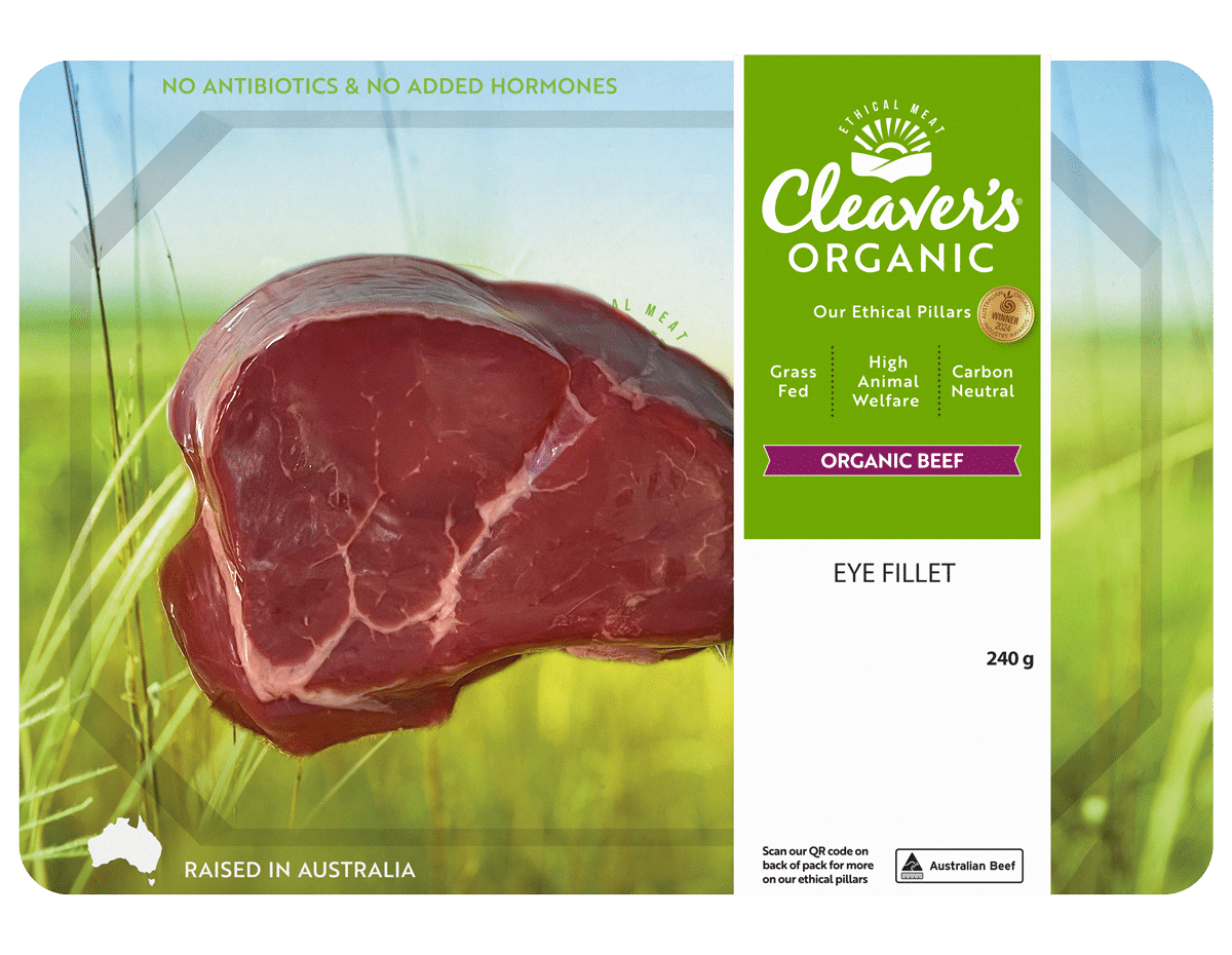 Cleaver's Organic Beef Fillet Steak (240-260g - 2 pieces)