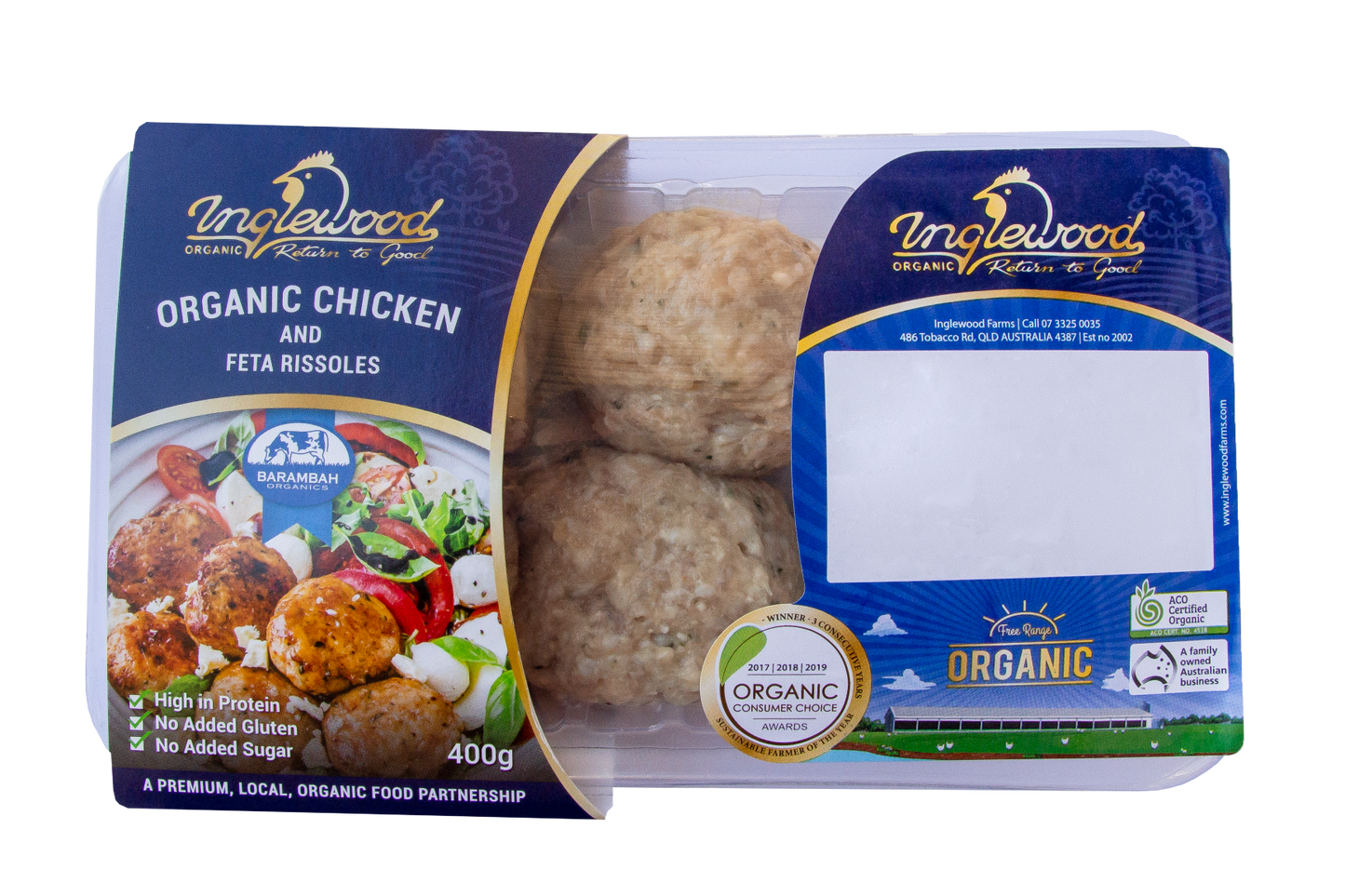 Organic Chicken and Feta Rissoles