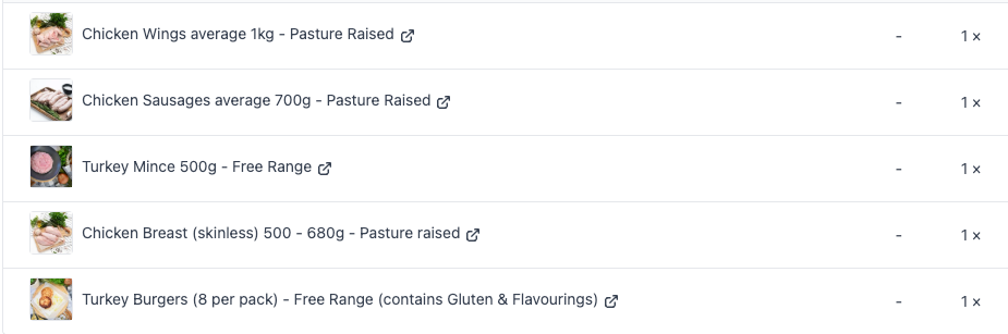 Medium CHICKEN & TURKEY Box (image photo shows contents)
