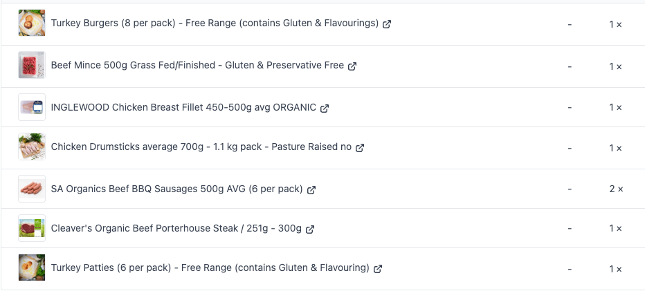 LARGE MIXED Meat Box (see image for contents of box)