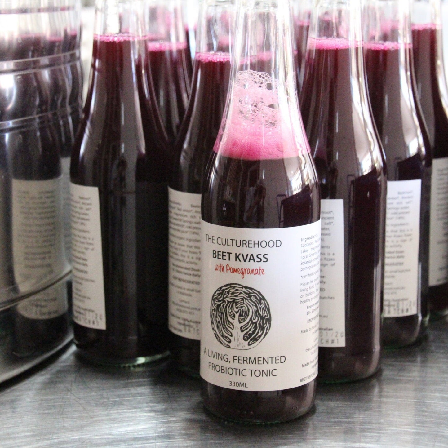 beet kvass with pomegranate