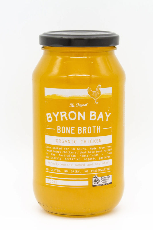 Byron Bay Organic Chicken Bone Broth 500ml Jar