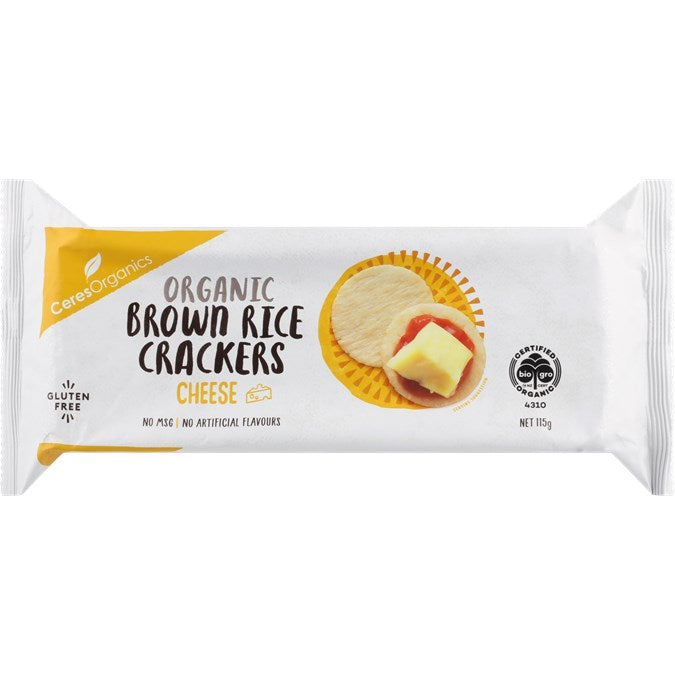 Ceres Organics Brown Rice Cheese Crackers 100g