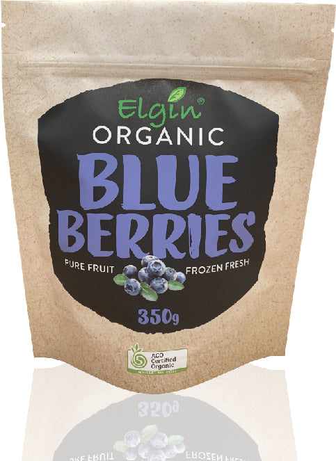 elgin organic blue berries 350g