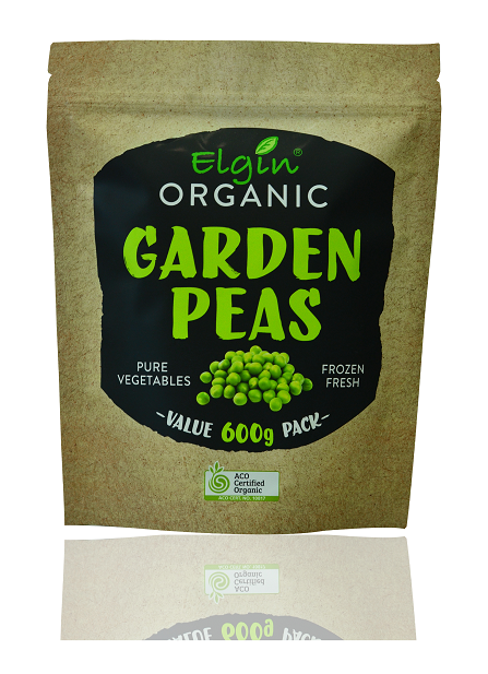 elgin organic garden peas 600g