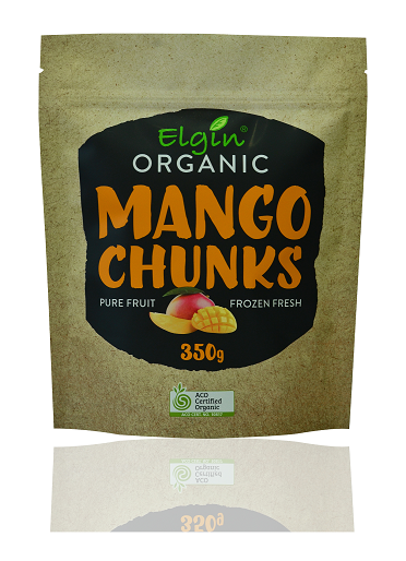 elgin organic mango chunks 350g