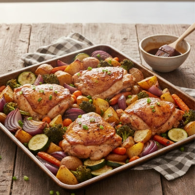 Honey Soy Chicken & Veggie Tray Bake