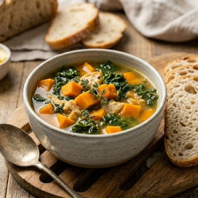 Chicken, Pumpkin & Greens Soup