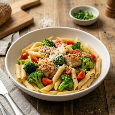 Chicken, Broccoli & Spinach Pasta (Tomato Base)