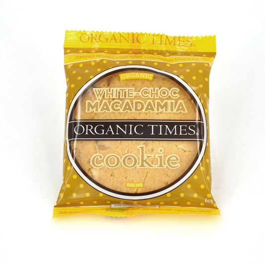 Organic Times White Choc Macadamia Cookie 60g