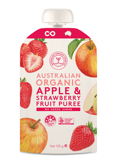 Organic Fruit Puree - Apple & Strawberry 120g