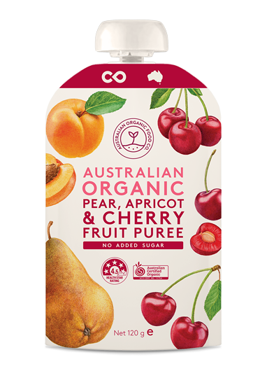 Organic Fruit Puree - Pear, Apricot & Cherry 120g
