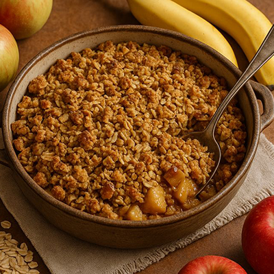 BONUS RECIPE!!! Rustic Apple & Banana Oat Crumble