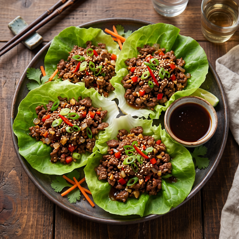 Asian Ginger Beef Lettuce Cups