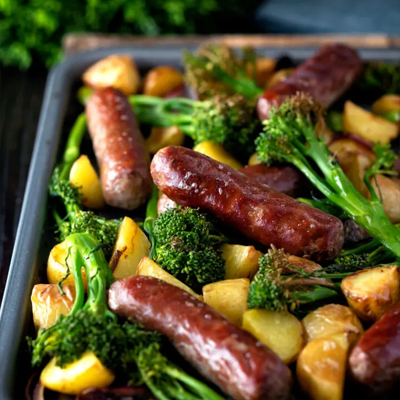 Beef Sausage Tray Bake