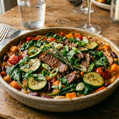 Beef Stir Fry with Greens & Zucchini