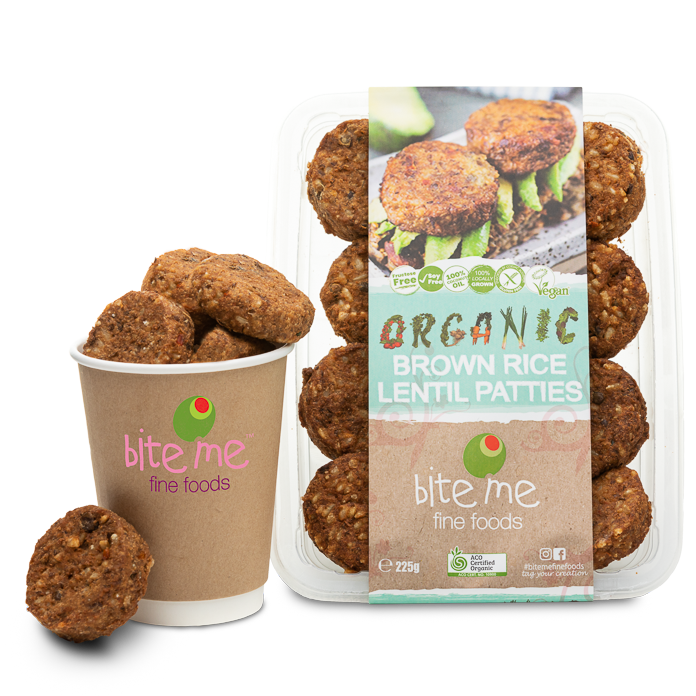 Bite Me Organic Brown Rice Lentil Patties 225g