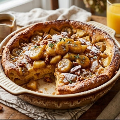 Caramelised Banana & Apple Pancake Bake