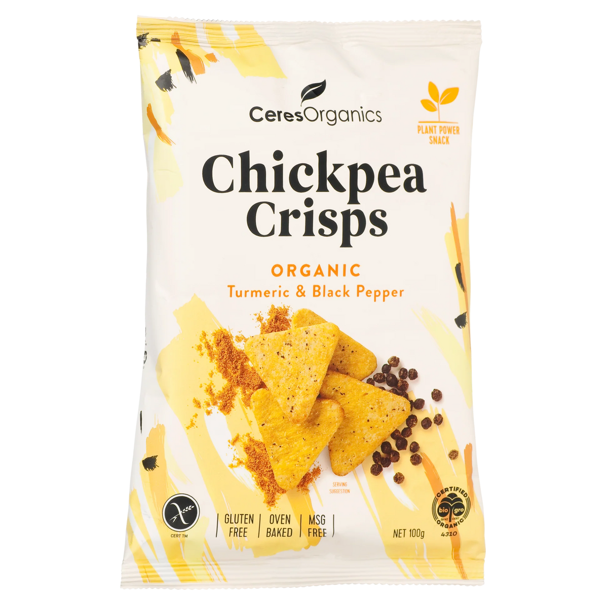 Ceres Organic Chick Pea Crisps, Turmeric & Black Pepper 100g