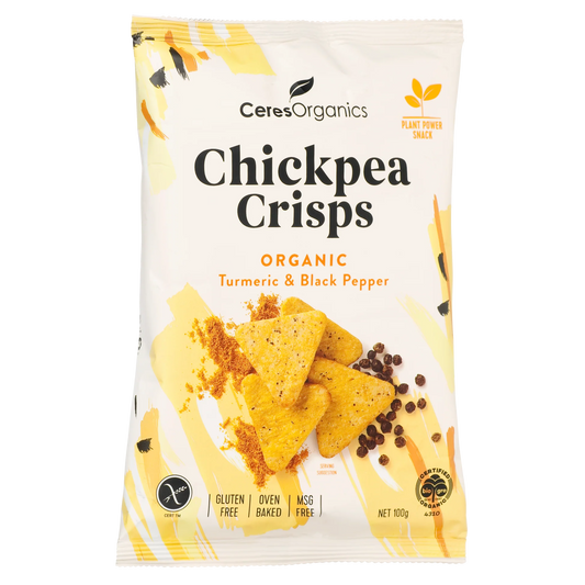 Ceres Organic Chick Pea Crisps, Turmeric & Black Pepper 100g