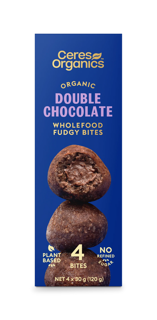 Ceres Organics Fudgy Bites 120g Double Chocolate