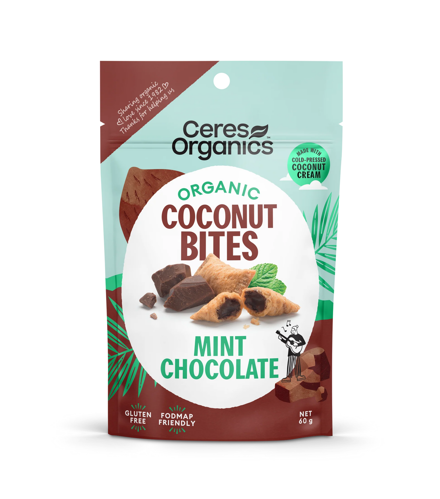 Ceres Organic Gluten Free Coconut Bites - Mint Chocolate 60g
