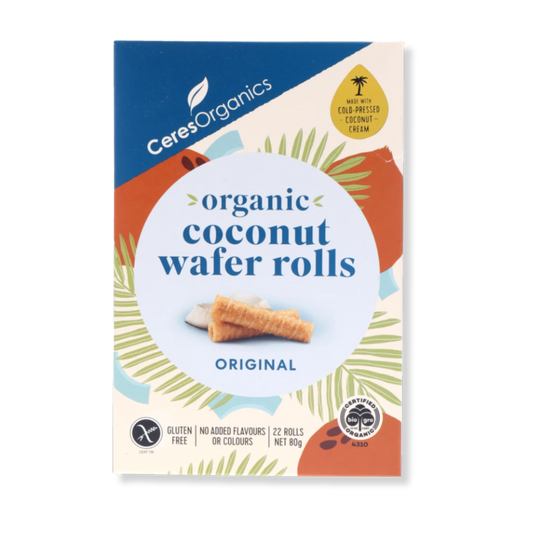 Ceres Organic Gluten Free Coconut Wafer Rolls - Original 80g