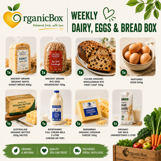 Weekly Organic Dairy, Eggs & Bread Box