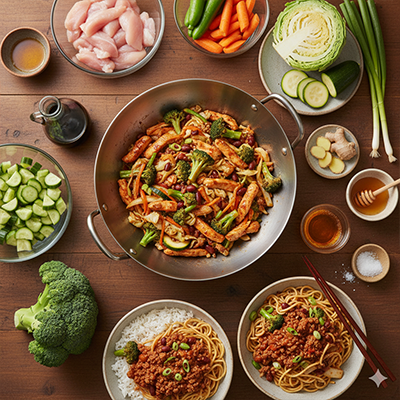 Chicken, Broccoli & Cabbage Stir-Fry