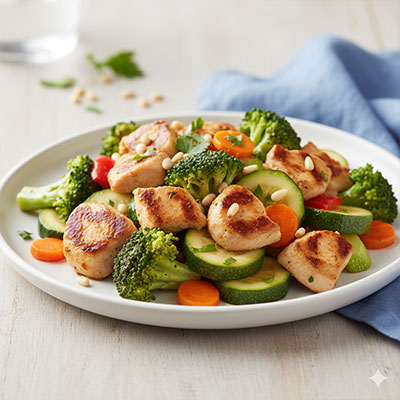 Chicken, Broccoli & Zucchini Sauté