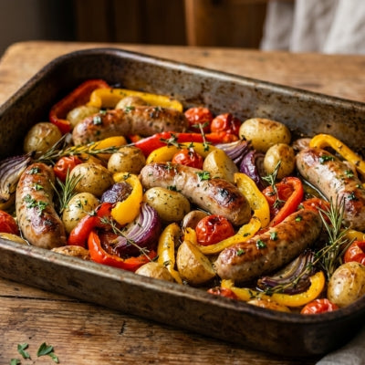 Chicken Sausage Tray Bake
