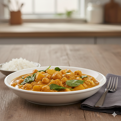 Chickpea, Potato & Cauliflower Curry