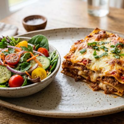 Cleaver’s Organic Beef Lasagna with Garden Salad