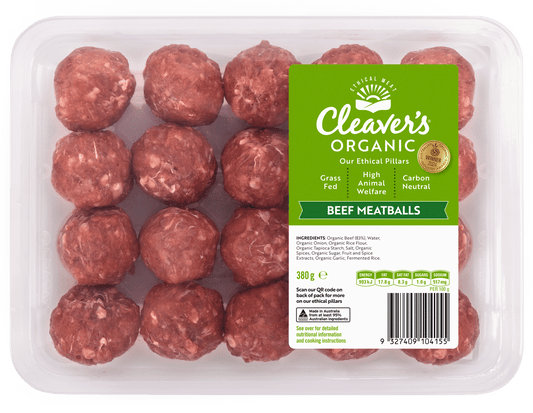 Cleaver's Organic Beef Meatballs 380g