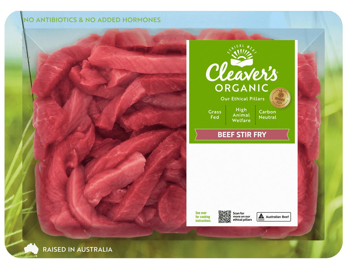 Cleaver's Organic Beef Stirfry Strips 450g