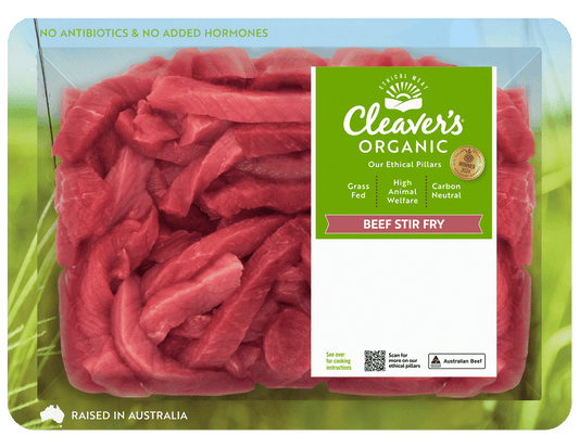 Cleaver's Organic Beef Stirfry Strips 450g