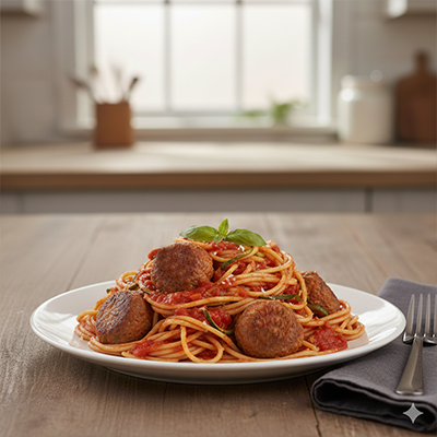 Cleaver’s Organic Meatballs & Spaghetti