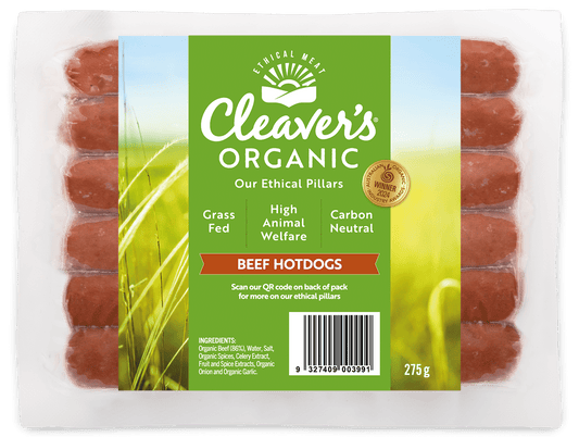 Cleaver's Organic Beef Hotdogs (6 pack)