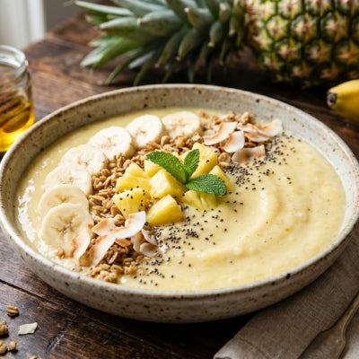Fresh Pineapple Banana Smoothie Bowl