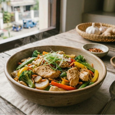 Garlic Chicken Stir Fry with Vegetables