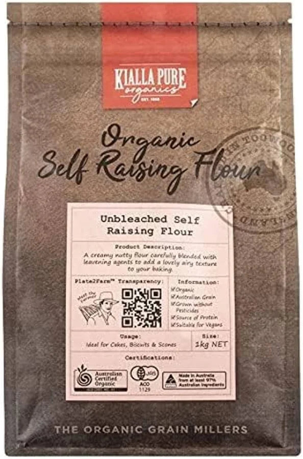 Kialla Organic Unbleached Self Raising Flour 1kg