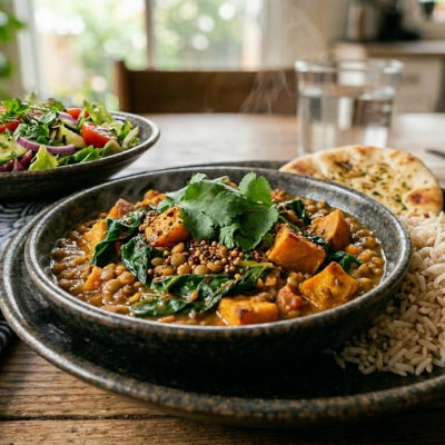 Lentil, Sweet Potato & Silverbeet Curry