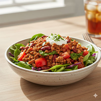 Light Summer Beef & Bean "Chilli" Bowls